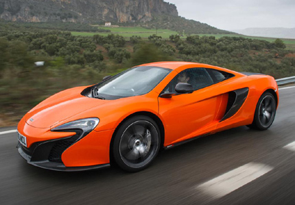 A three-quarter front view of the McLaren 650S